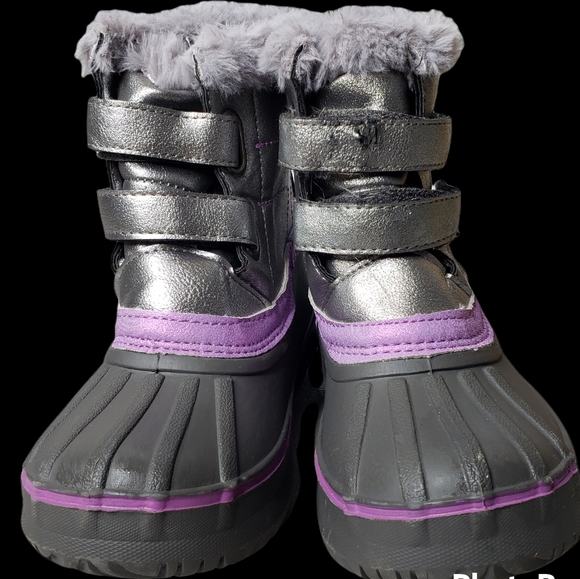 London Fog LFK Totty 13 Months Lavender Sparkle NWOT * Minor Flaw Snow Booties - Picture 7 of 14